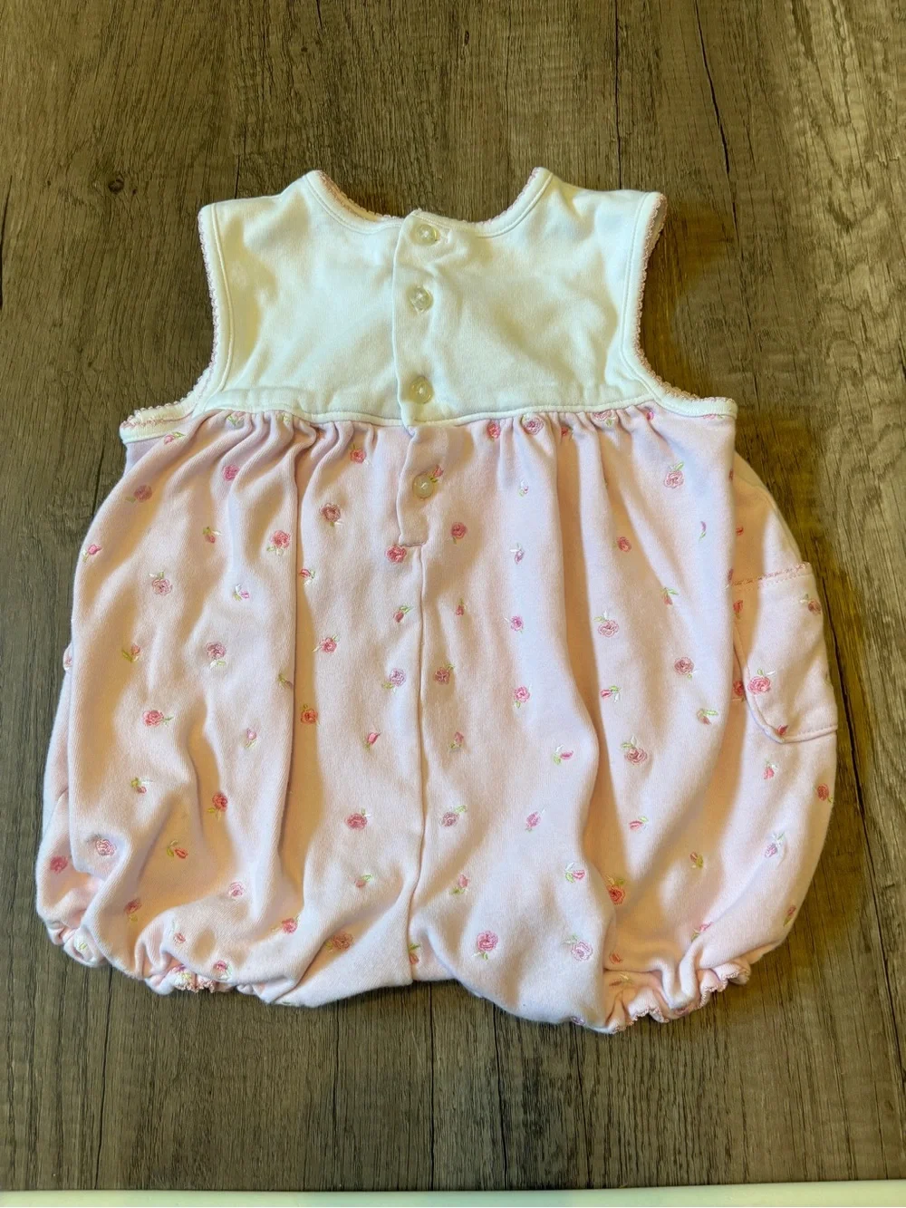 Vintage Y2K Children’s Place Baby Clothes Bubble Romper Floral Rose Rosettes 12M